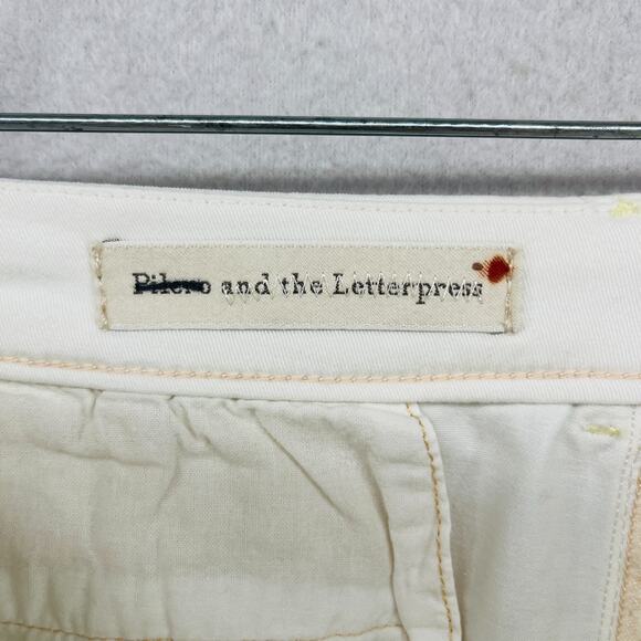 PILCRO AND THE LETTERPRESS Pants 25 Hyphen Chinos Ankle Cuffed Low Rise White - Picture 5 of 16